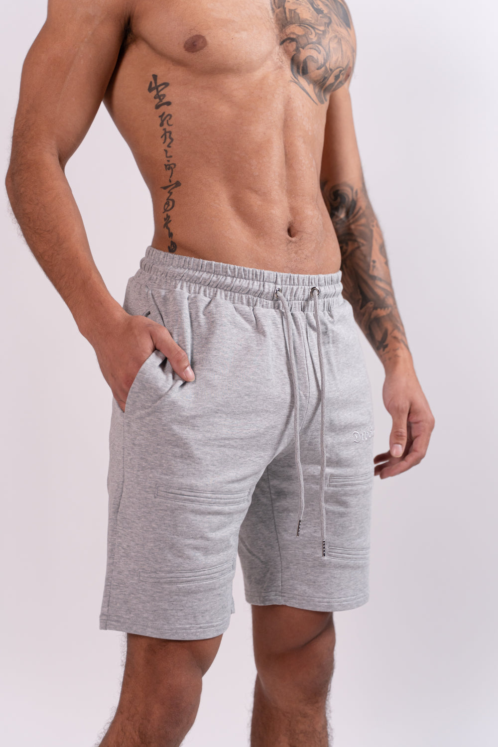 All Over Pocket Grey Shorts
