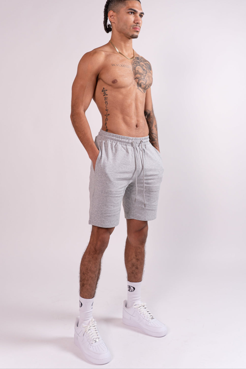 All Over Pocket Grey Shorts