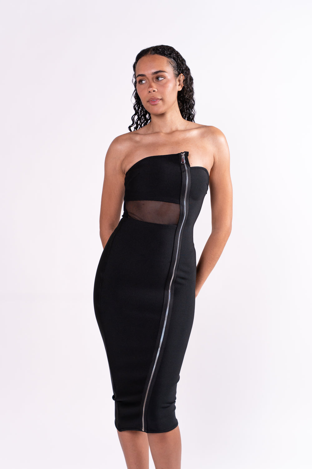 Strapless Full Length Zipper Dress