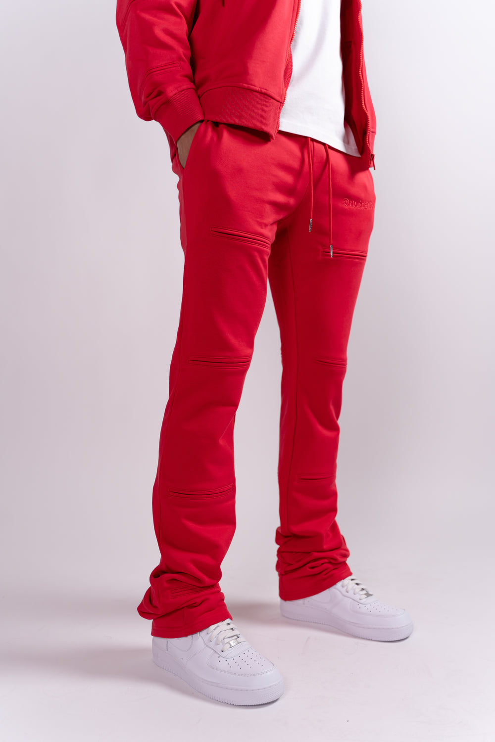 Stacked Joggers With All Over Pockets